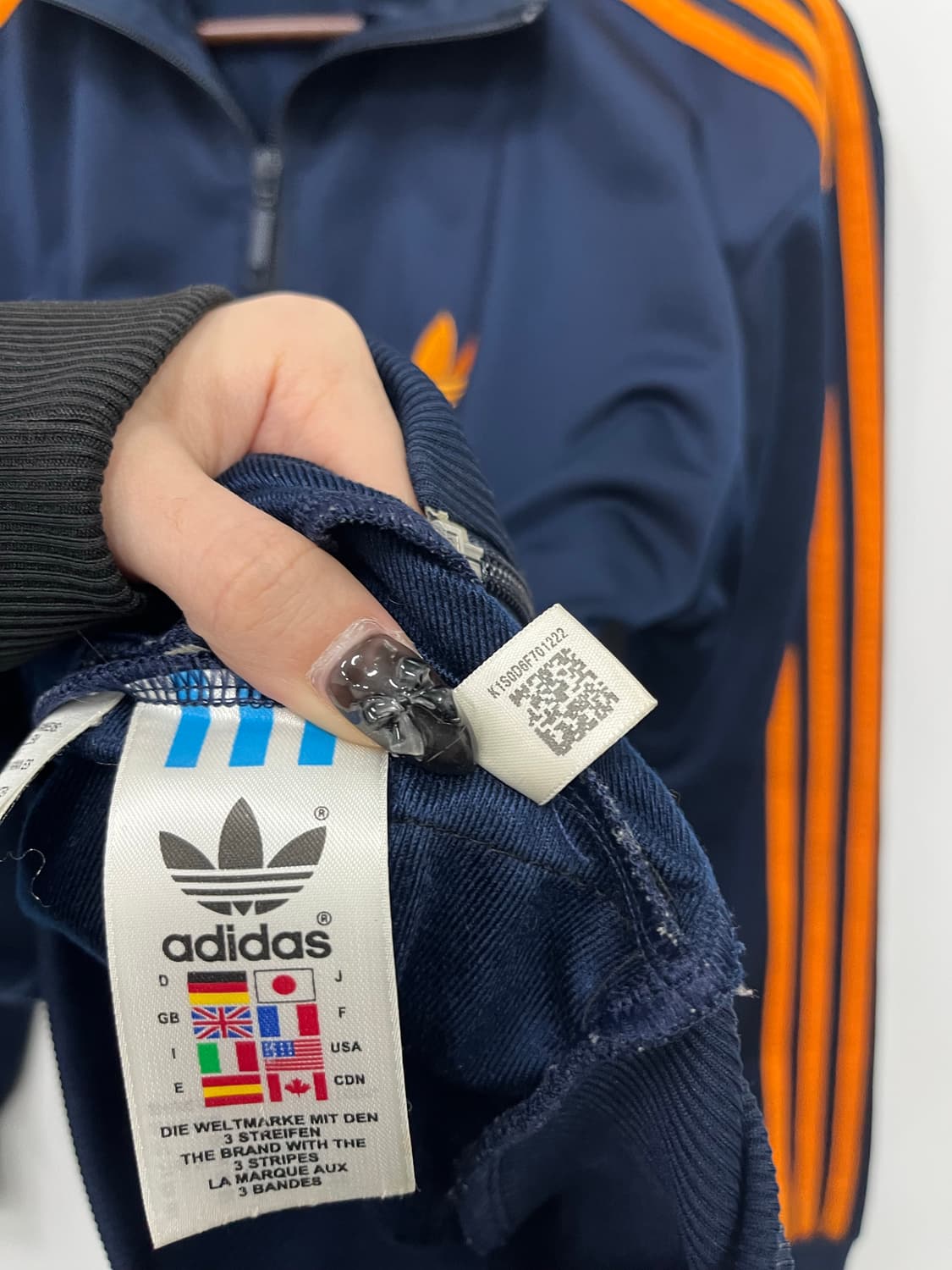 아디다스 네이비 주황 구파이어버드 져지 트랙탑  상품이미지5