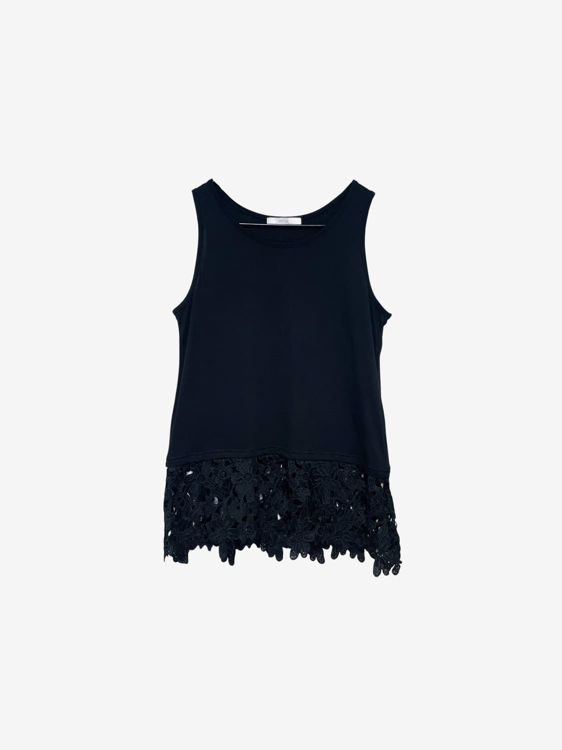 Flower Punching Hem Sleeveless - Black 상품이미지5