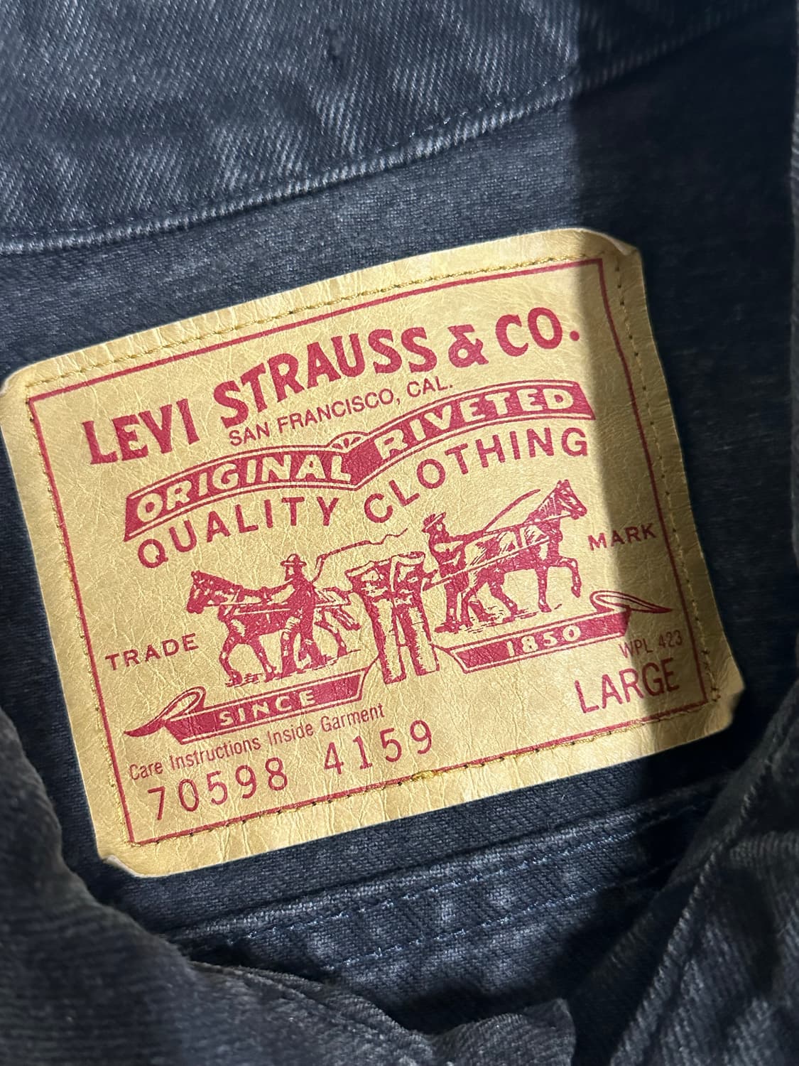 리바이스 70598-4159 L 블랙 데님 자켓 USA 상품이미지3