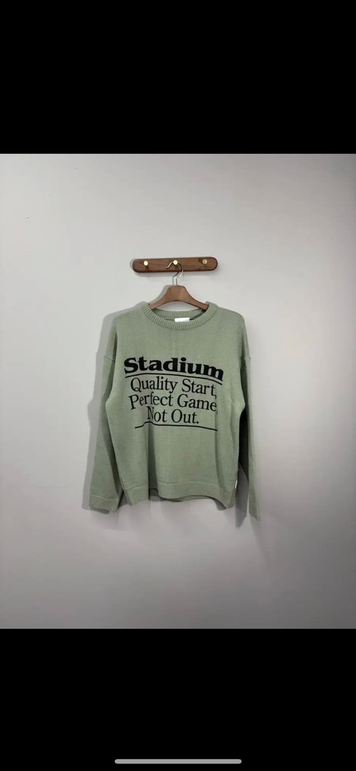 빈티지 빅 레터링 그린 니트 H935 상품이미지2