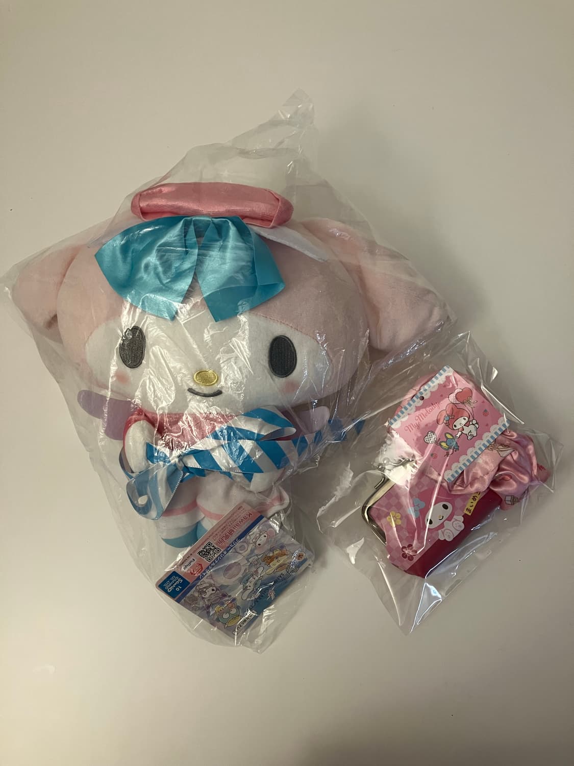 산리오 후와에어포트 마이멜로디 인형&가마구치동전지갑&스크런치 세트 상품이미지1