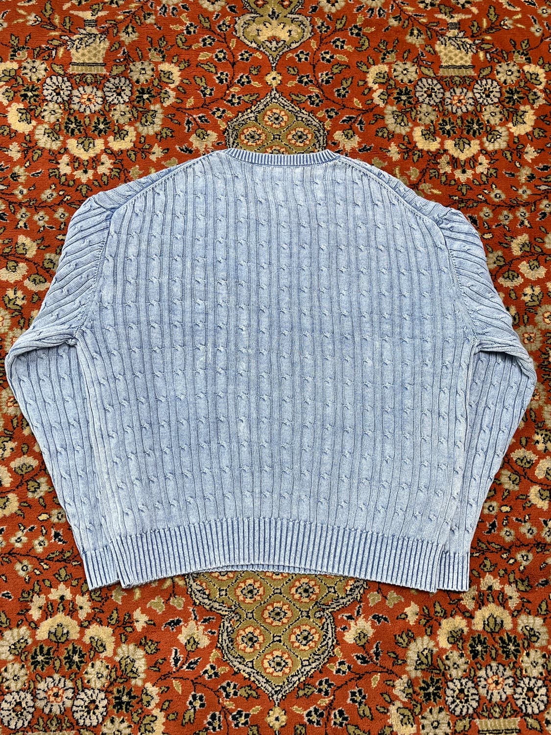 [XL] 세터 루즈핏 클래식 다이드 케이블 니트 블루 상품이미지2