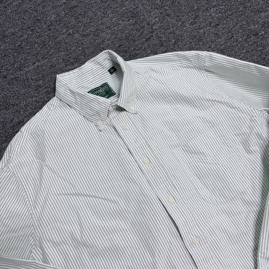 짓먼빈티지 그린 스트라이프 옥스포드 셔츠 상품이미지3