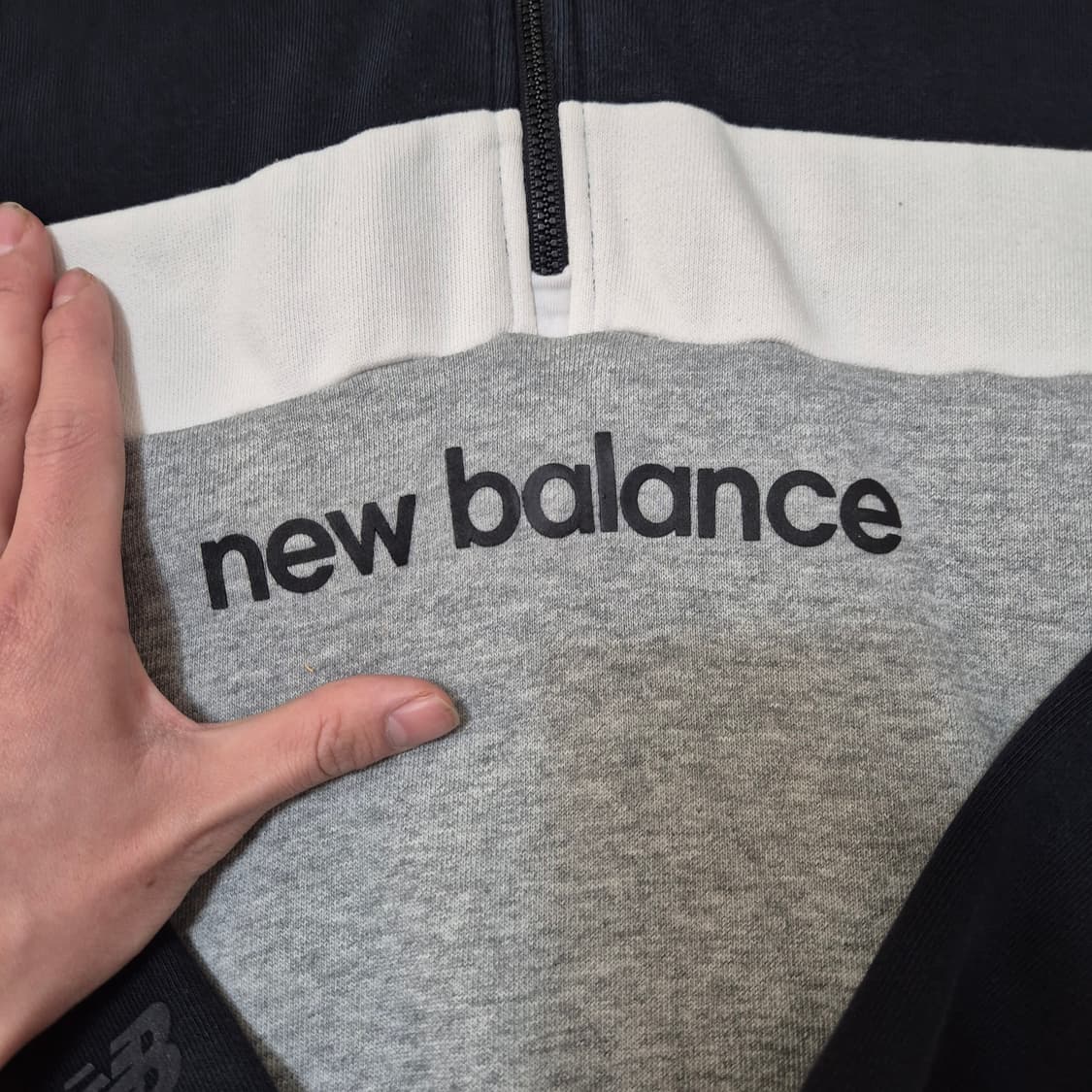 뉴발란스 빅로고 반집업 아노락 후드티 S(90) 상품이미지5
