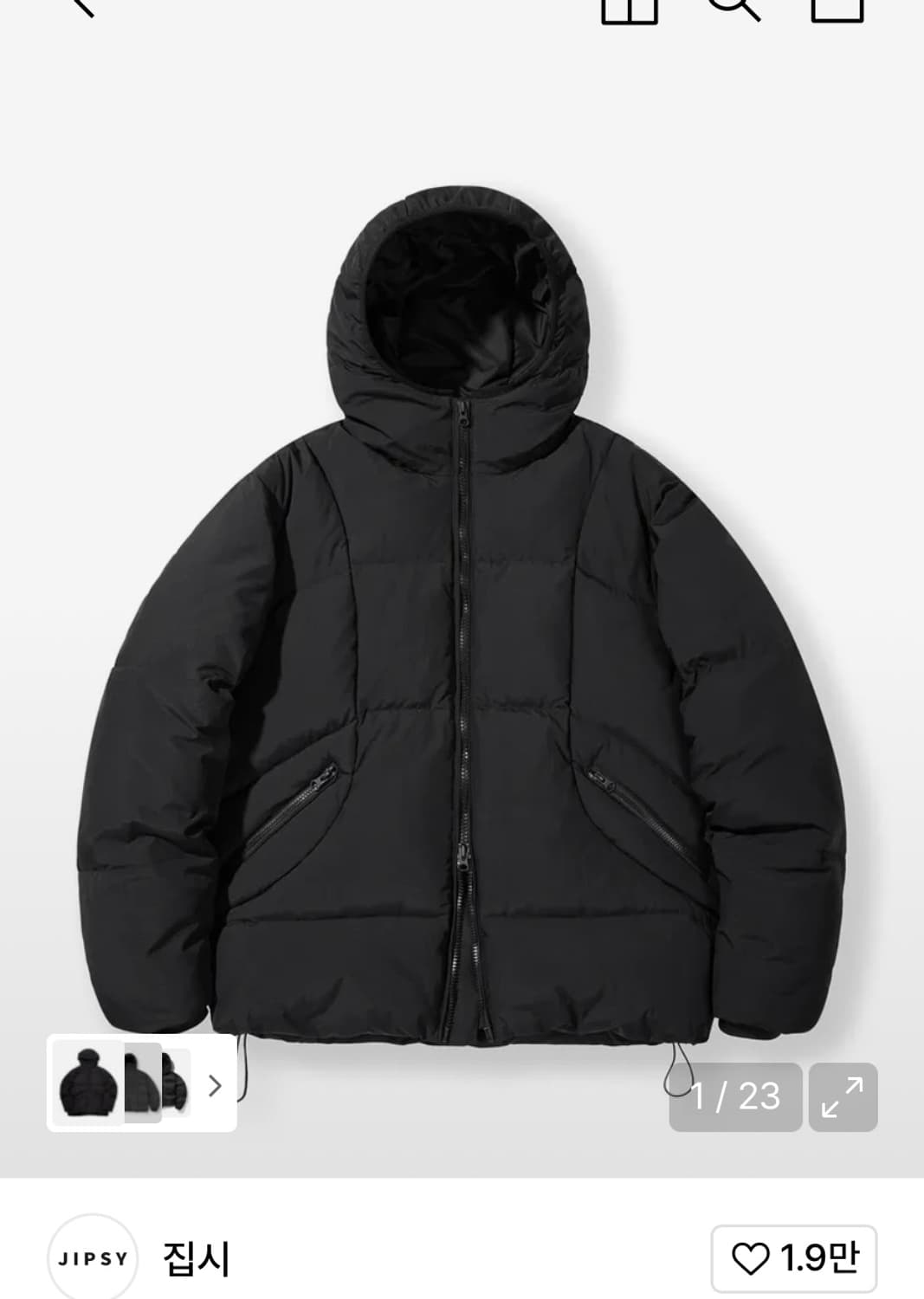 [XL]JIPSY 집시 나일론 구스쉘 다운 패딩 파카 블랙 상품이미지6