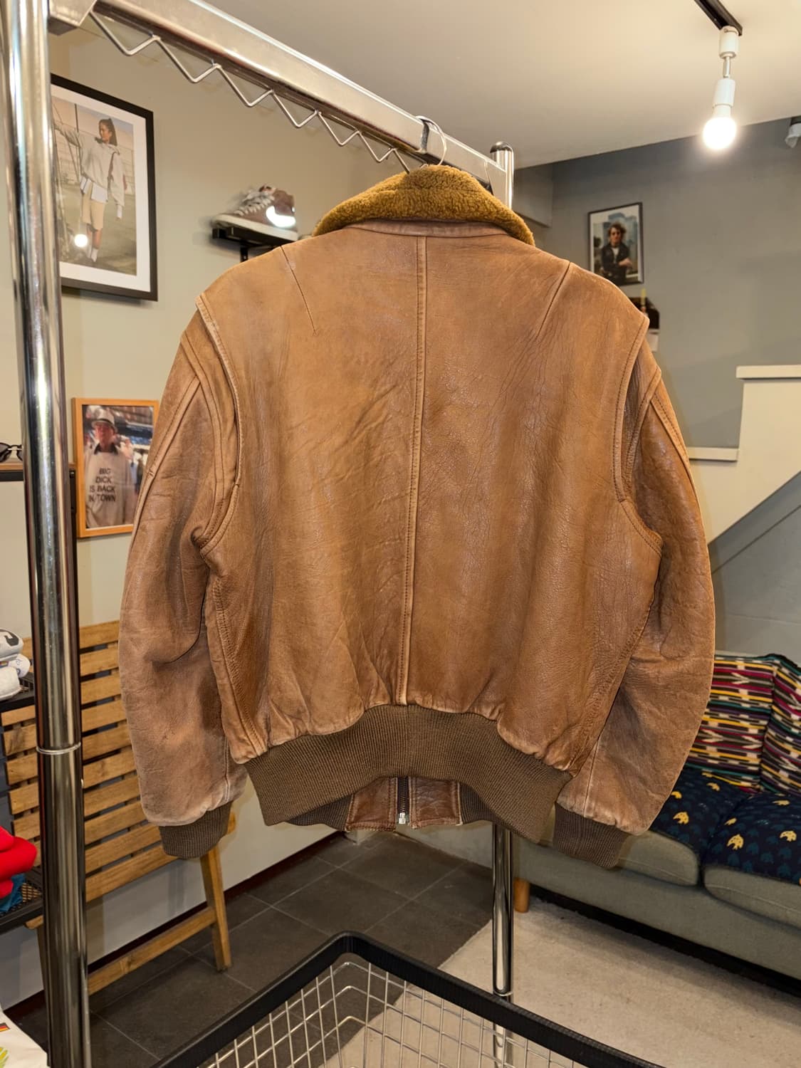 90‘s Men’s BIGI flight lambskin jacket 상품이미지9