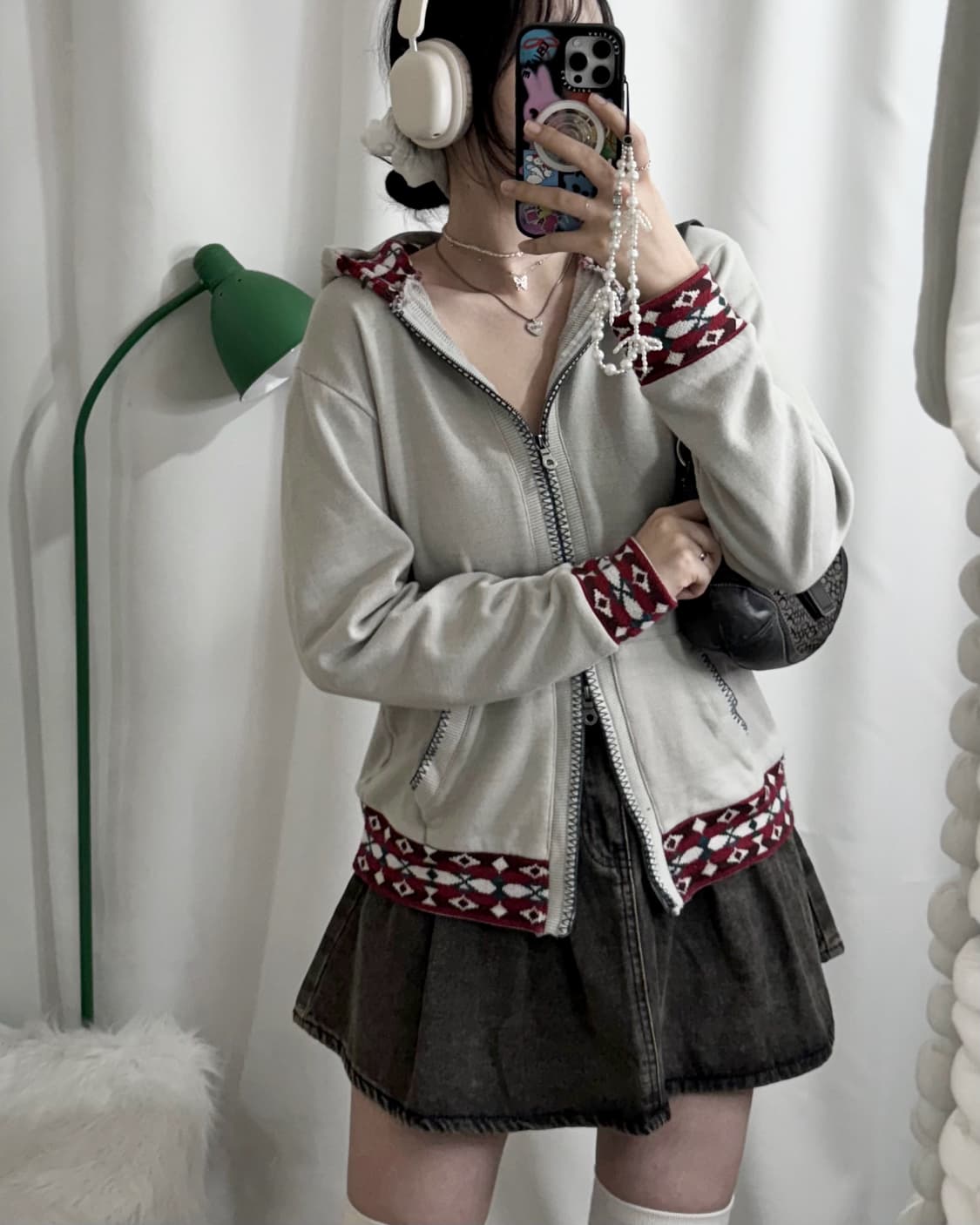 민트 에스닉 투웨이 후드 집업 상품이미지2