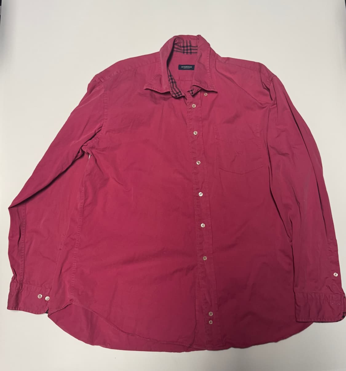 버버리 런던 리메이크 커스텀 오버핏 핑크 코튼 셔츠 XL ~ 상품이미지1