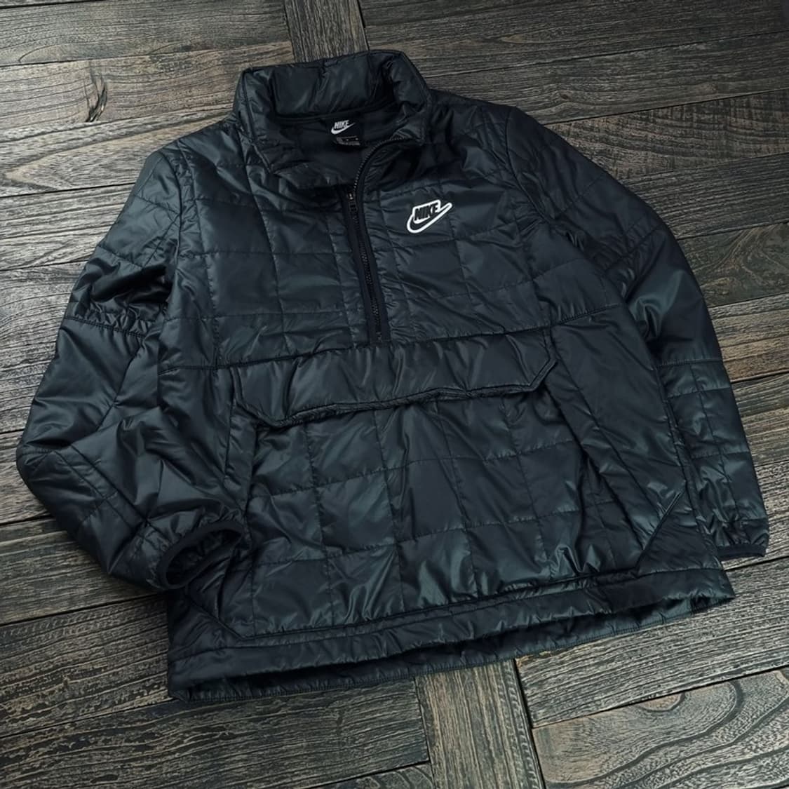 [나이키] 로고 패치 하프집업 아노락 경량 패딩 블랙 M18154 상품이미지1