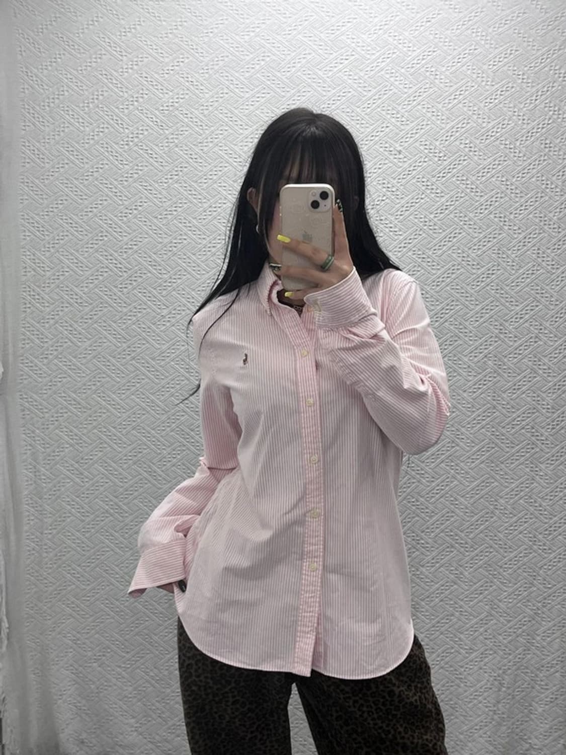 폴로 랄프로렌 빈티지 여리 핑크 스트라이프 옥스포드 셔츠 L C07564 상품이미지2