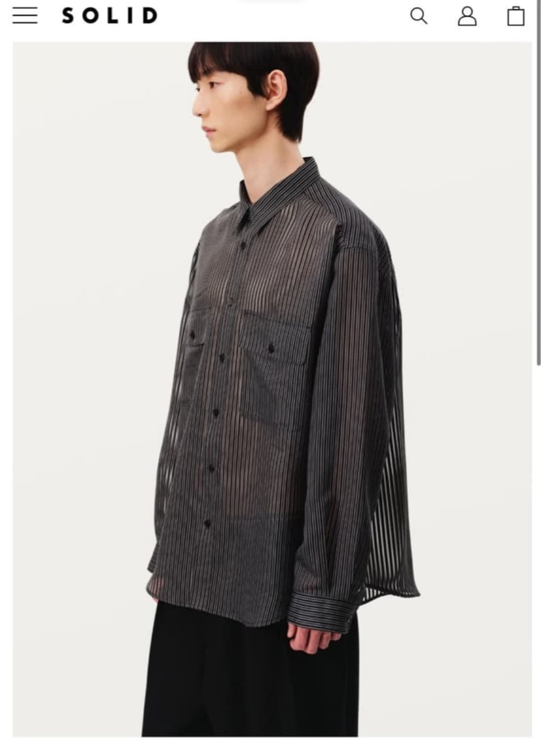 25S/S 솔리드옴므 시스루 시어 스트라이프 셔츠 52 상품이미지1