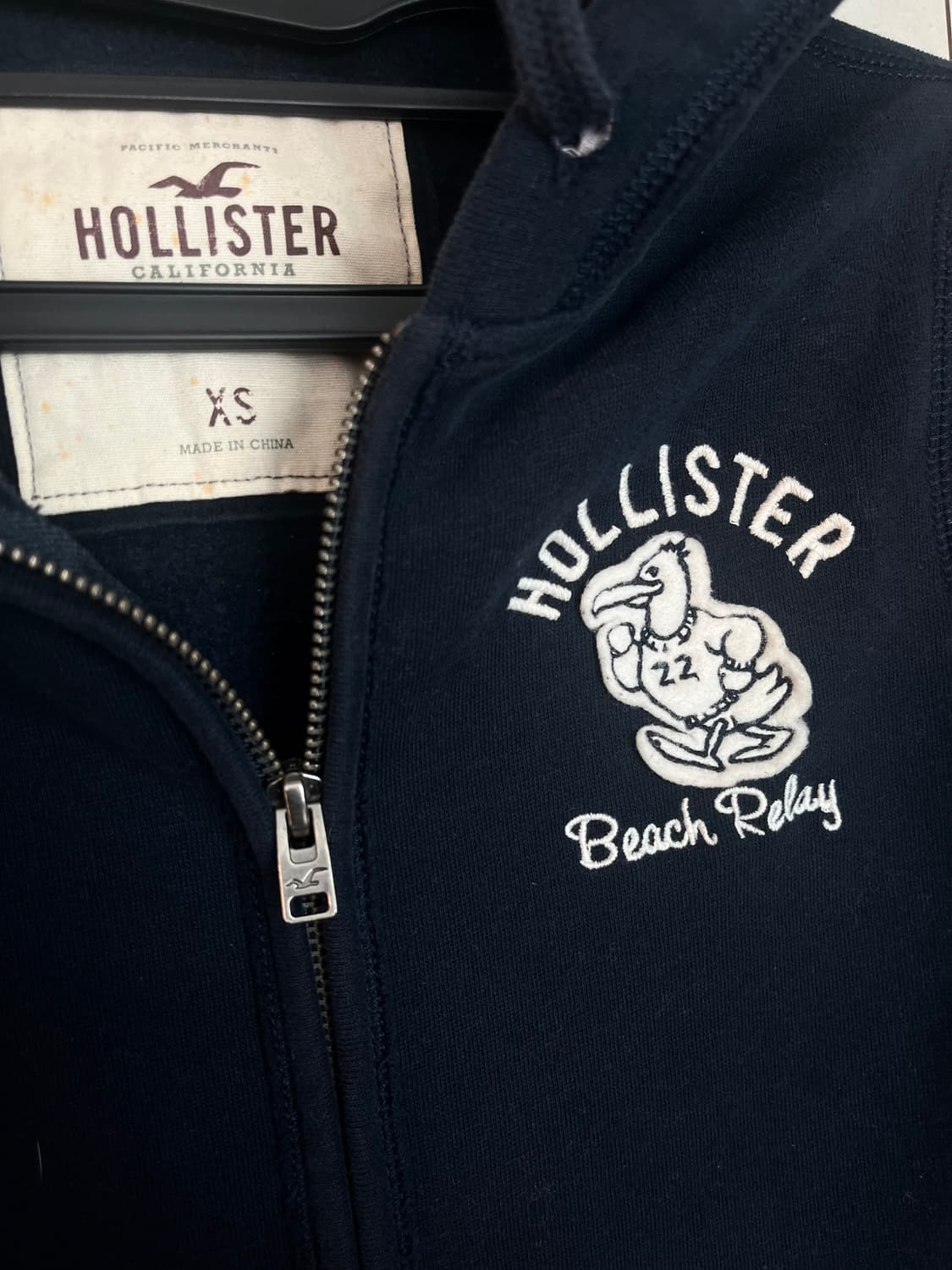 홀리스터 극희귀 딱붙핏 대장 후드집업 네이비 [XS] 상품이미지4