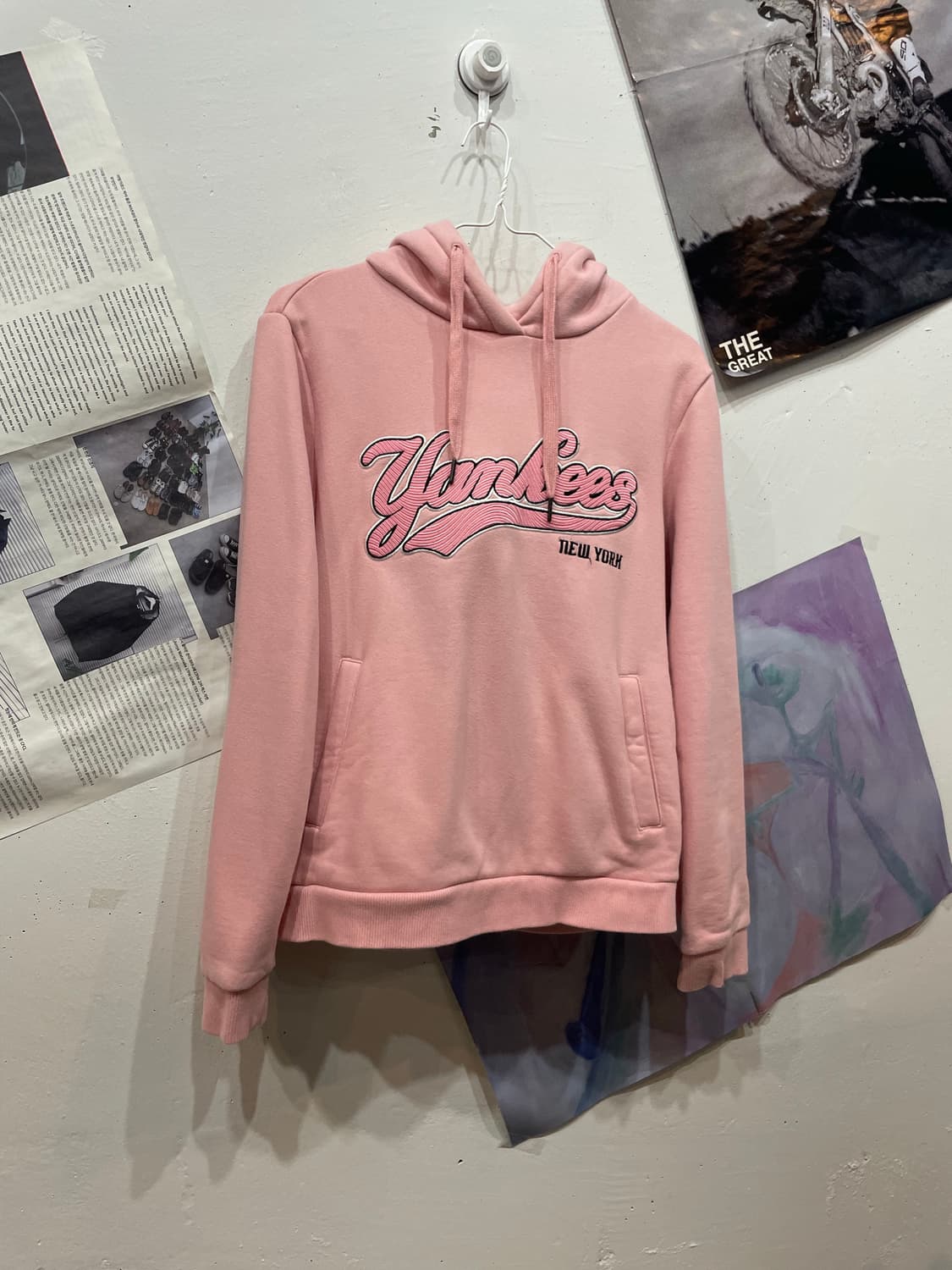 mlb 뉴욕양키즈 후드 핑크  상품이미지1