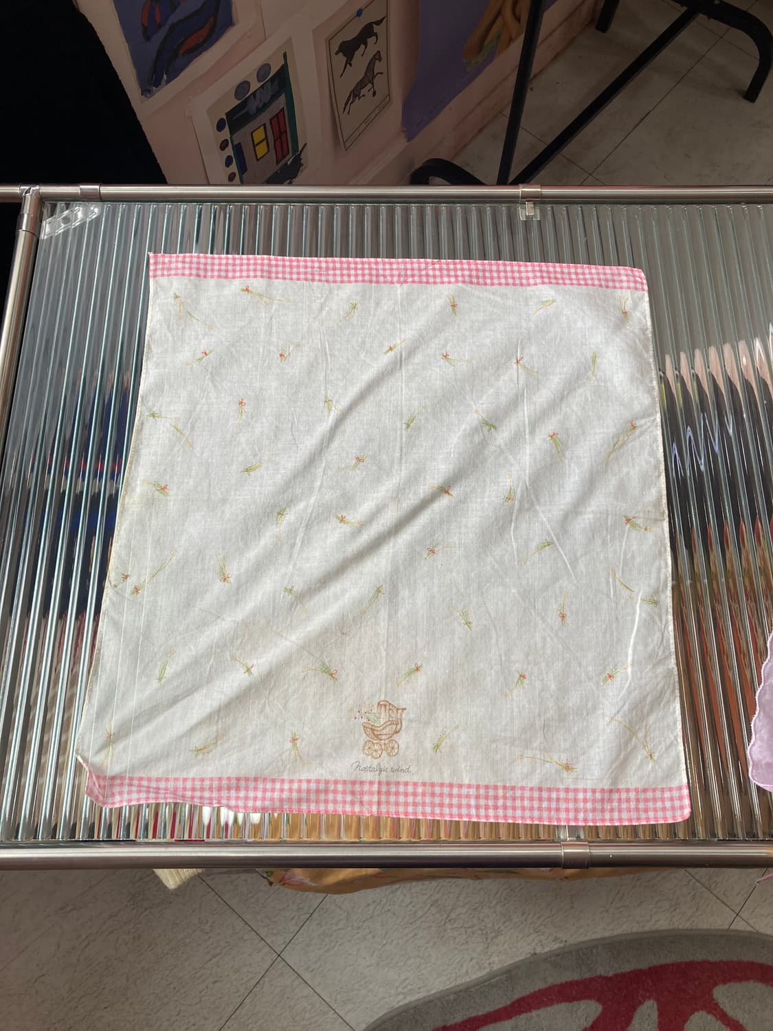 빈티지 체크 포인트 손수건 상품이미지1