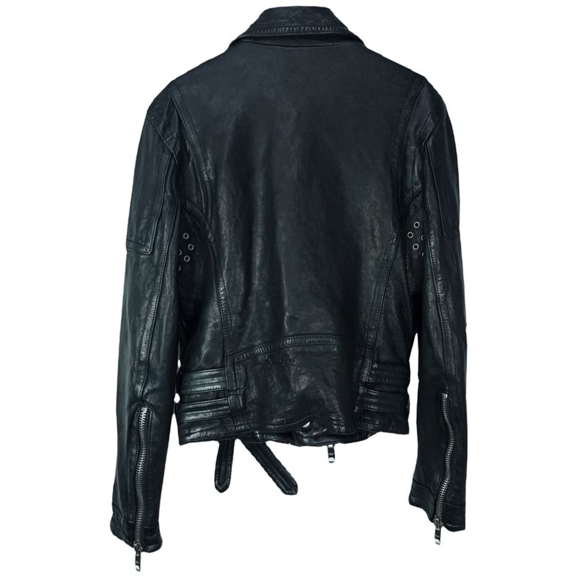 [빈티지] 고딕 펑크 리얼 램스킨 양가죽 사선 라이더 자켓 M18419 상품이미지4