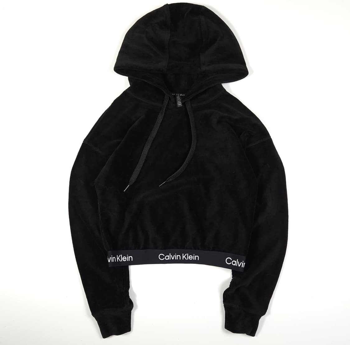 캘빈클라인 크롭 벨벳 후드티  상품이미지1