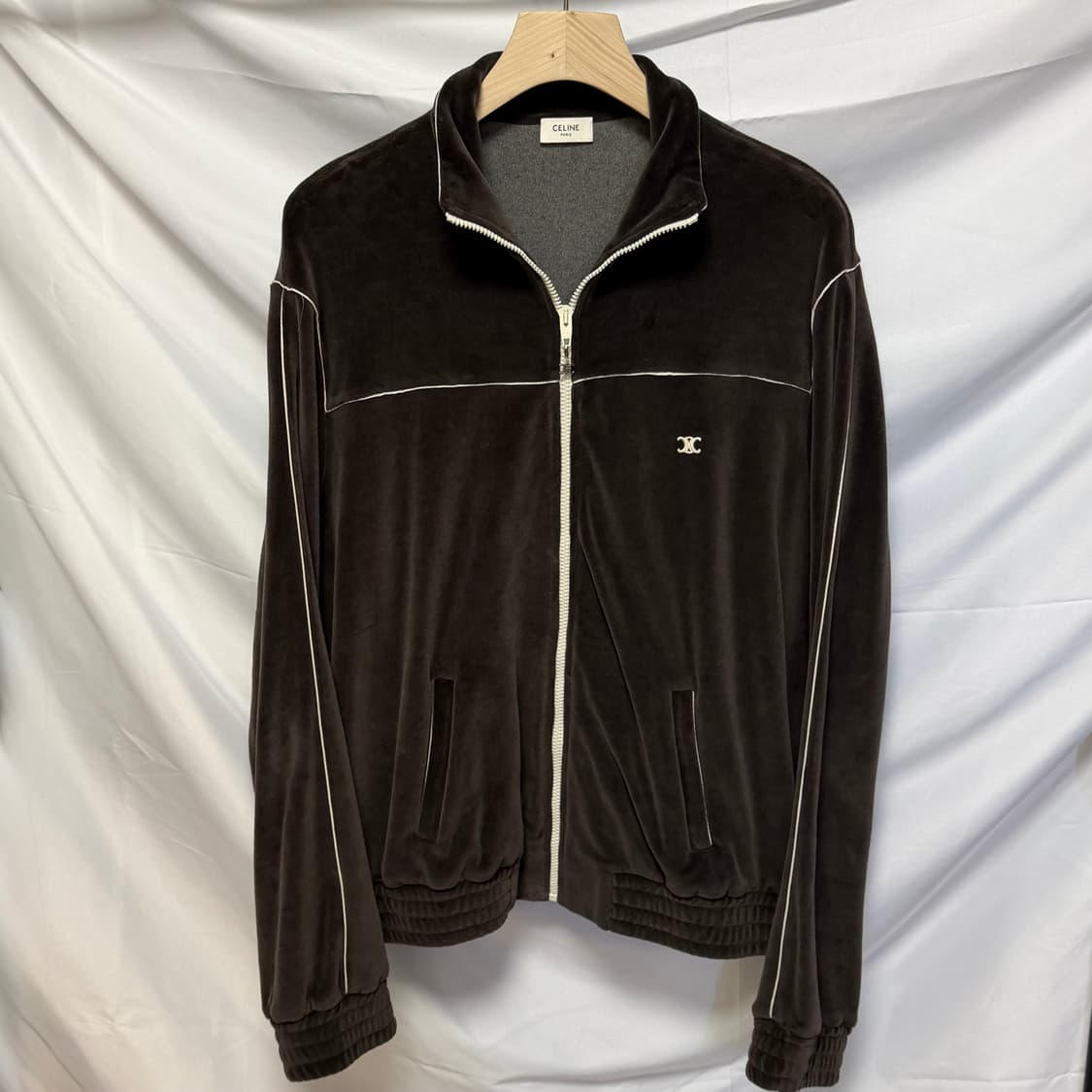 [2XL,L] 셀린느 트리오페 벨벳 트랙 자켓 집업 셋업 브라운 상품이미지2