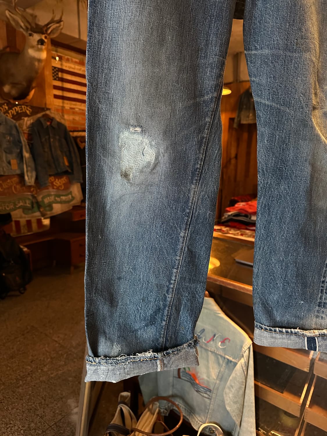 70s USA 빈티지 리바이스501 66전기 셀비지 데님 팬츠 상품이미지3