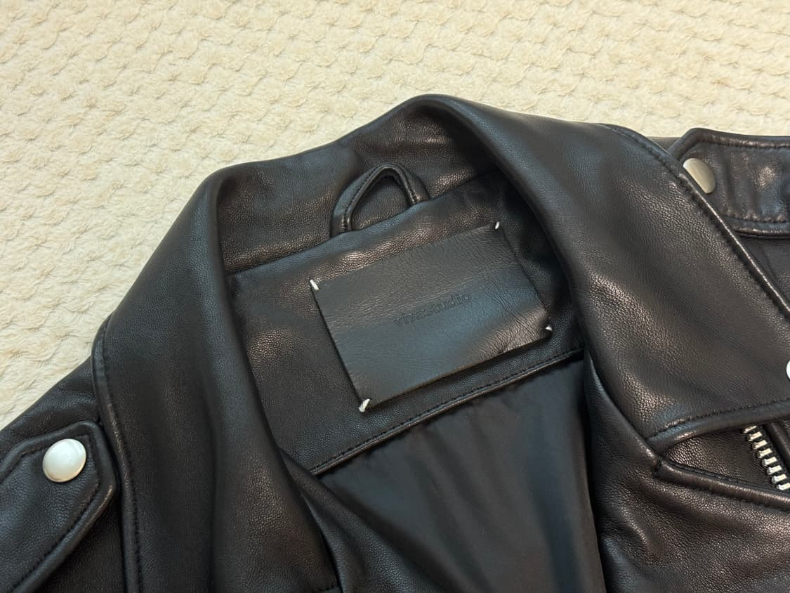 [비바스튜디오] 램스킨 소가죽 라이더자켓 M (55~66) 상품이미지2