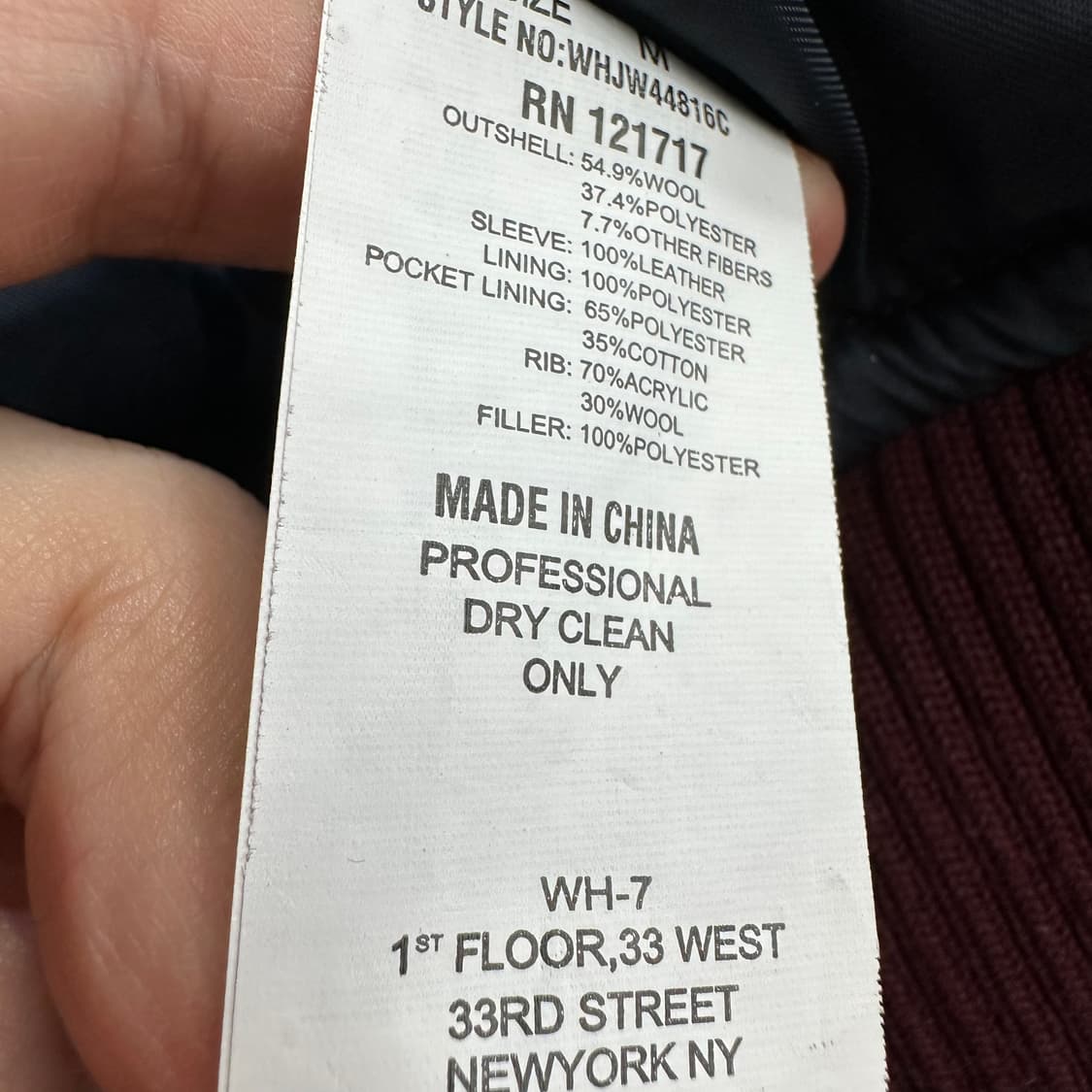 100 후아유 남자 리얼레더 울 바시티 자켓 상품이미지6