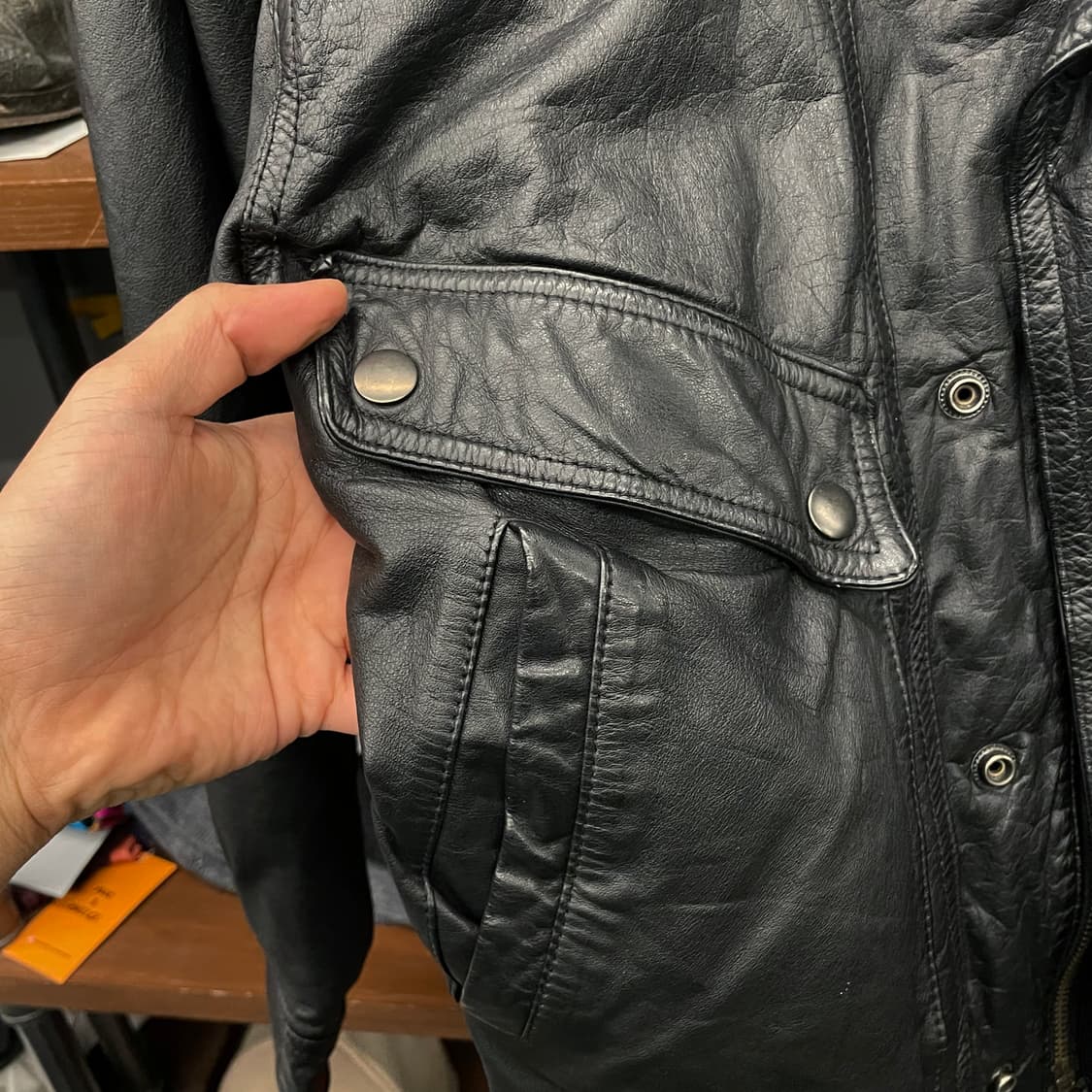 90s 트레디셔널 라이더 어깨 패드 소가죽 자켓 상품이미지5