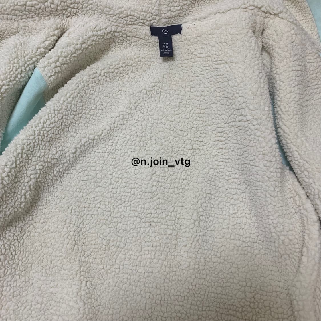 갭 민트 하늘 양털 후드집업 상품이미지4