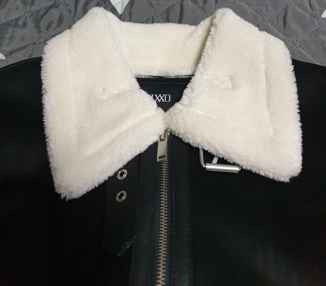 미쏘 스탠카라 스웨이드 숏 무스탕 자켓 블랙 (S) 상품이미지4