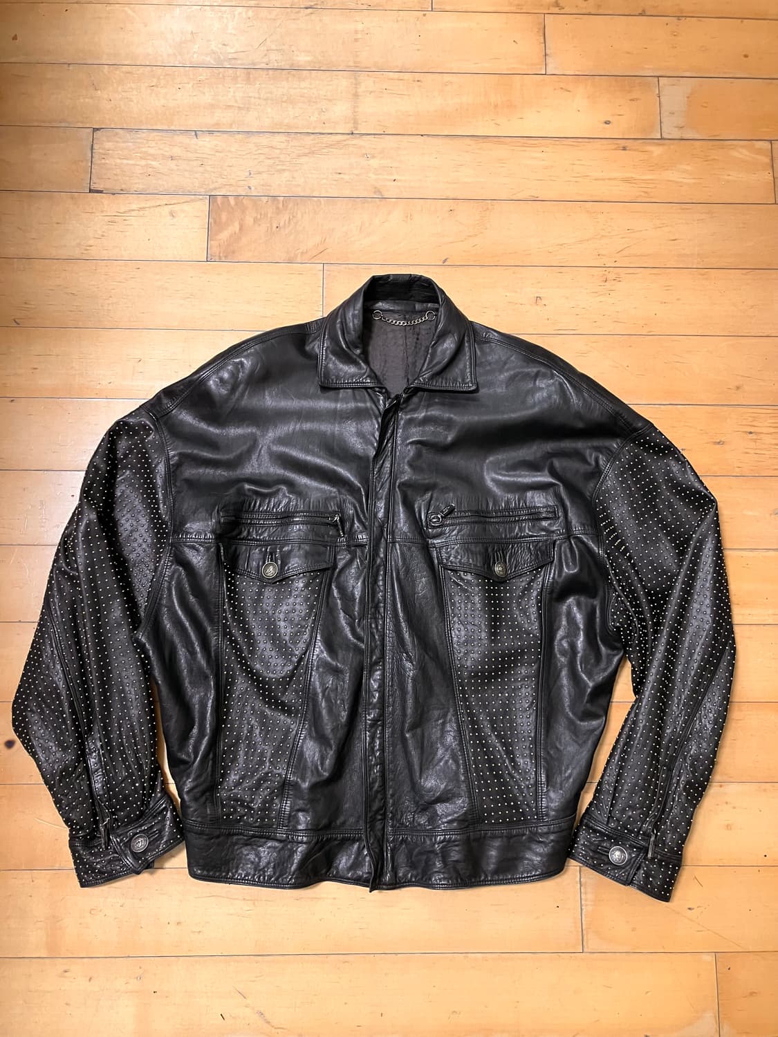 Gianni versace 베르사체 쿠틔르 골드 스터드 모토 자켓 상품이미지2