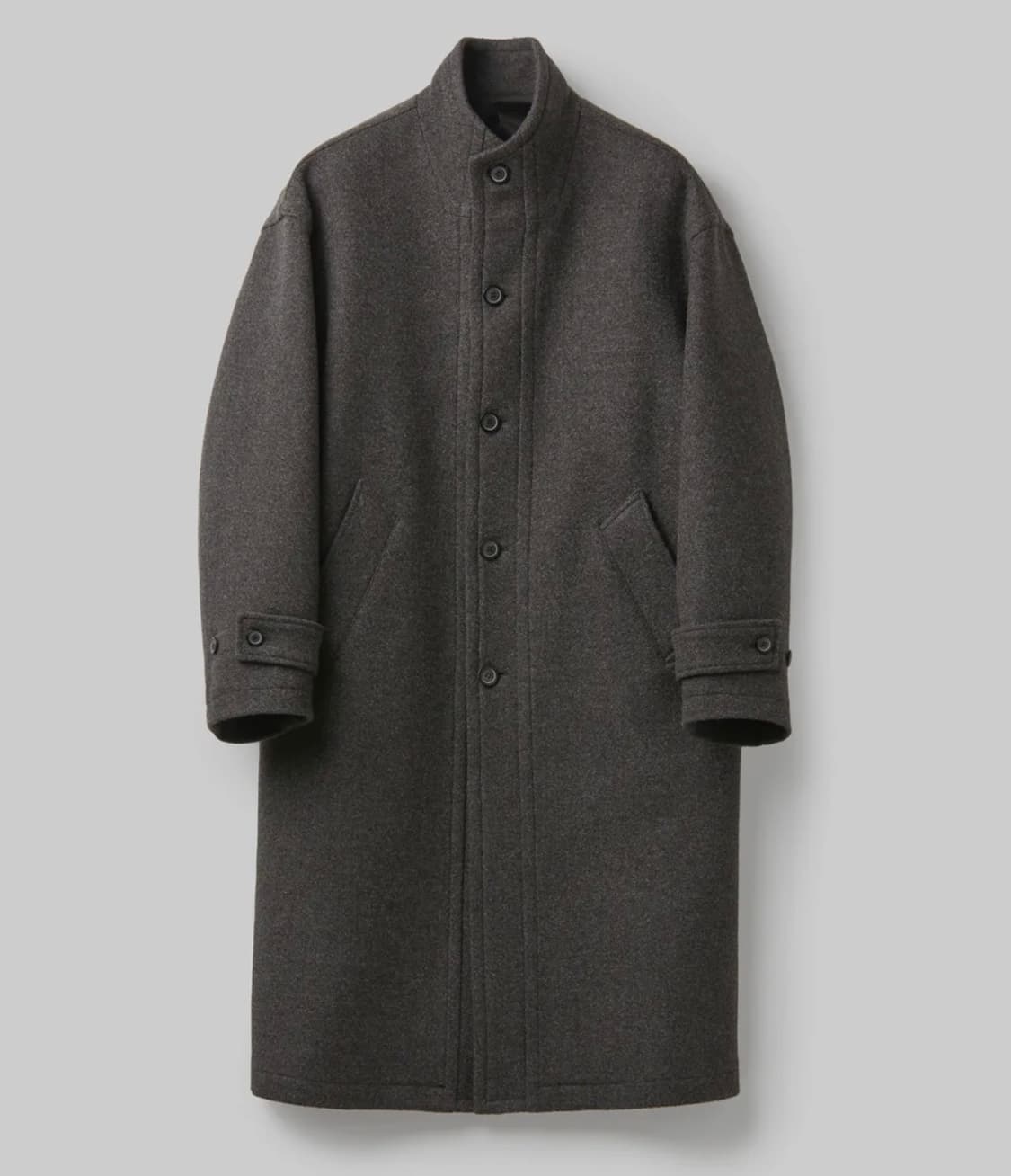 쿠어 캐시미어 블렌드 하이넥 코트 신더그레이(S) 판매합니다 상품이미지1