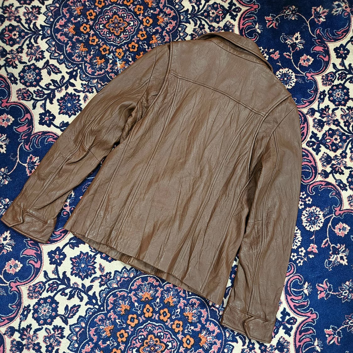 X frm in Japan 고트 레더 빅 카라넥 브라운 웨스턴 자켓 상품이미지2