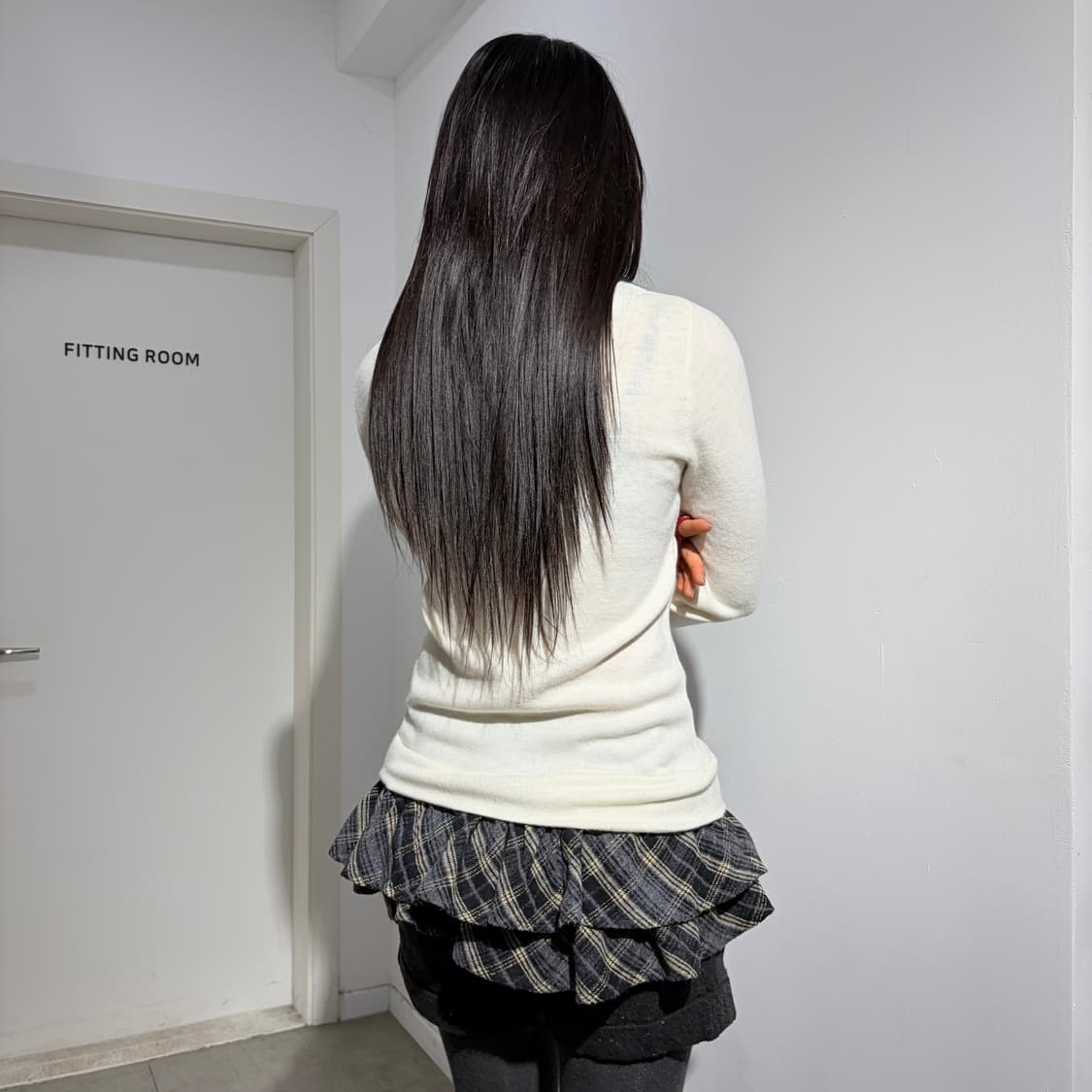 Tralala 오네갸루 리본 프릴 레이어드 니트 원피스 상품이미지3