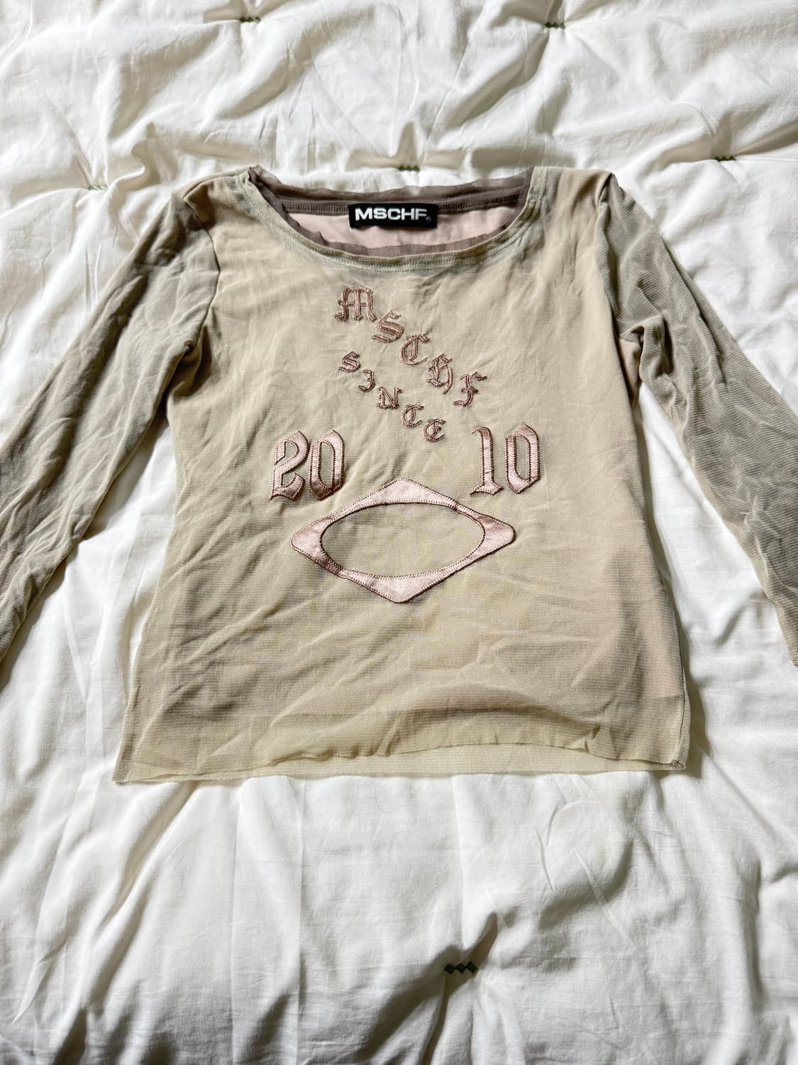 미스치프 Boat Neck Mesh Top 상품이미지1