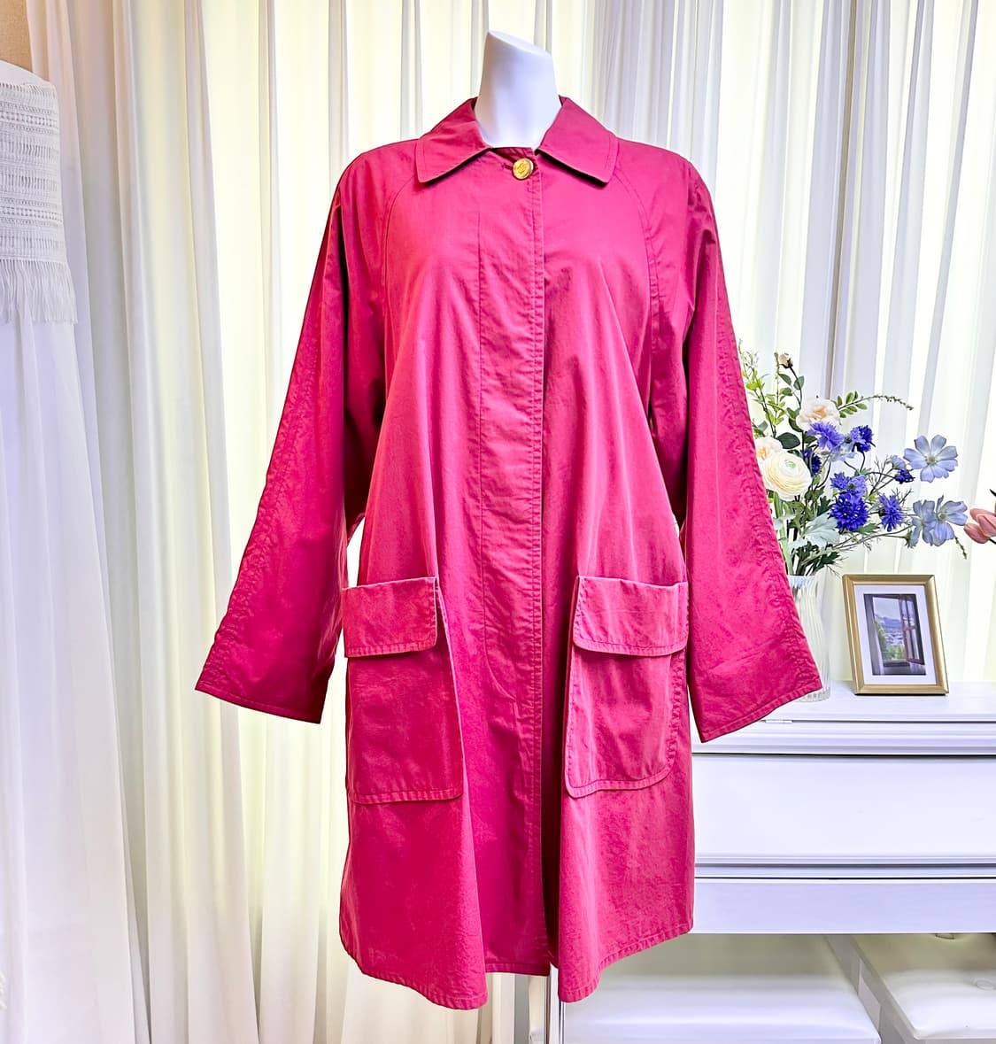 90s 빈티지 버버리 레드 트렌치코트 상품이미지2