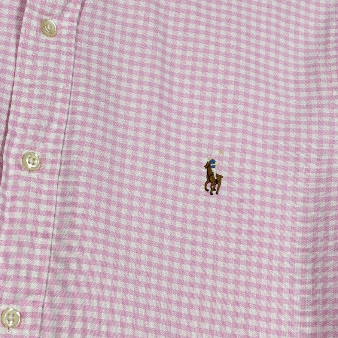 폴로 랄프로렌 포니 클래식 핑크 체크셔츠 (L) 상품이미지3