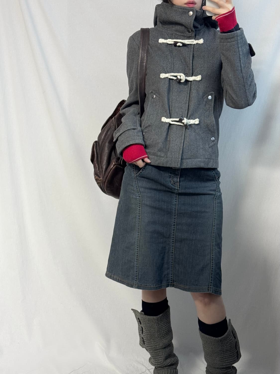 후디드 울 더플 코트  상품이미지5