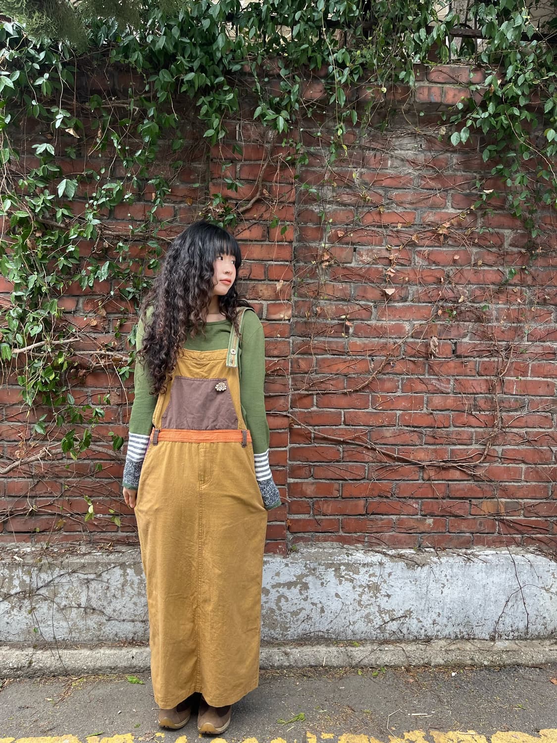 일본무드 패치 멜빵 원피스 상품이미지1