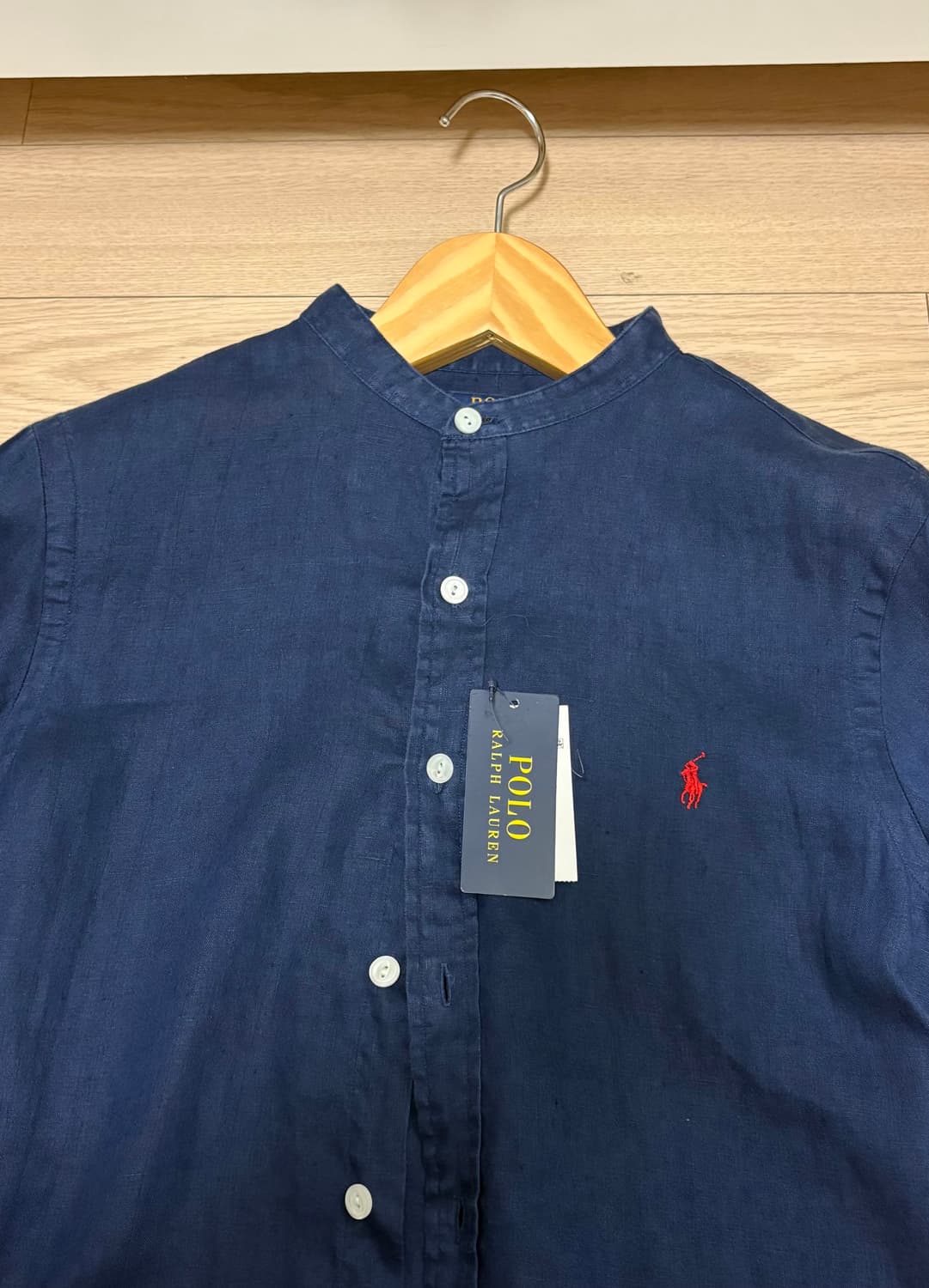 폴로 린넨 셔츠 헨리넥 m (네이비) 상품이미지4