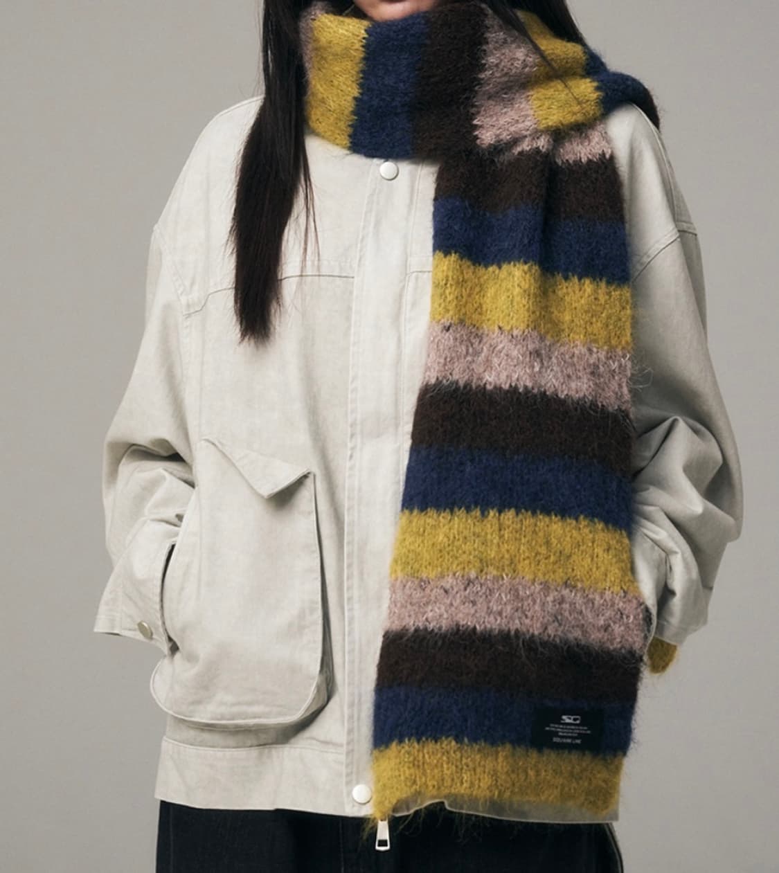 스퀘어라인 스트라이프 머플러 상품이미지2