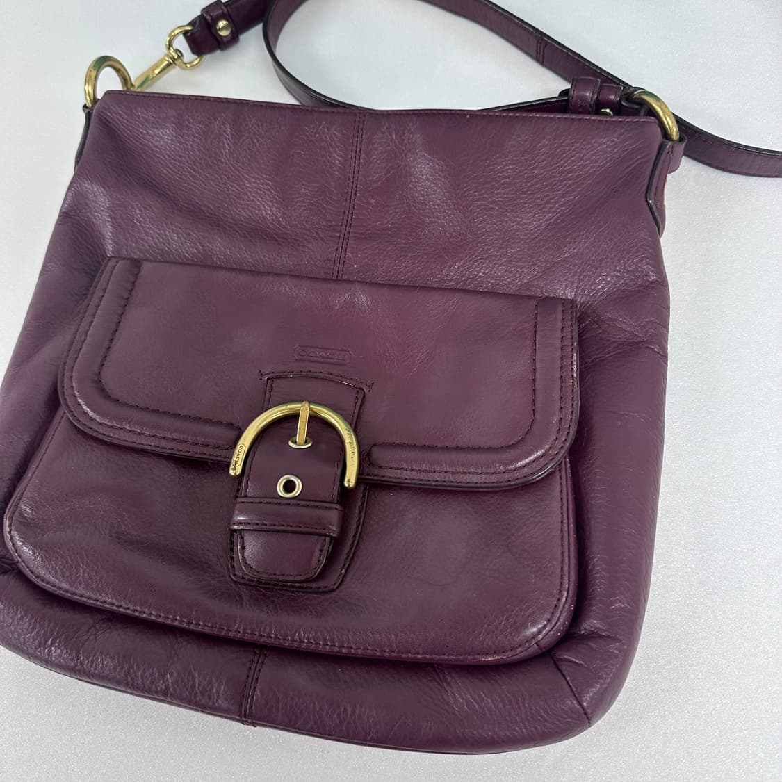 COACH 코치 버건디 가죽 숄더백 크로스백 상품이미지2