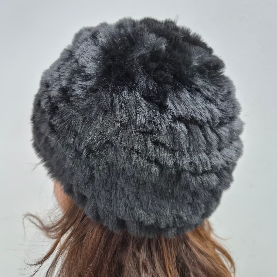 블랙 페이크 퍼 비니 모자 상품이미지1