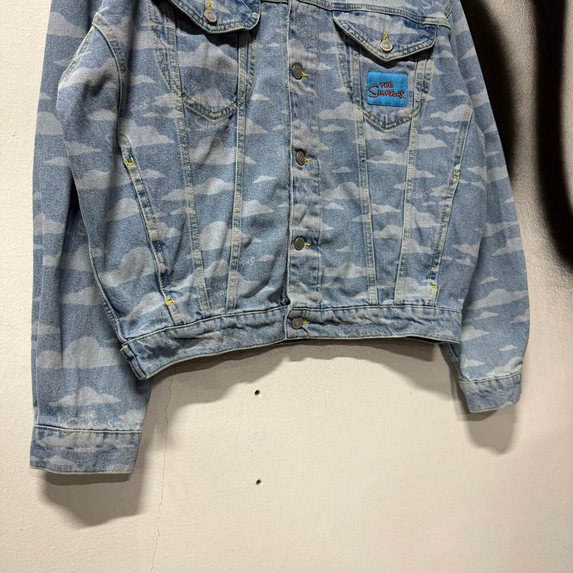 ASOS x Simpson 클라우드 자카드 풀 패턴 데님 트러커 자켓 상품이미지4