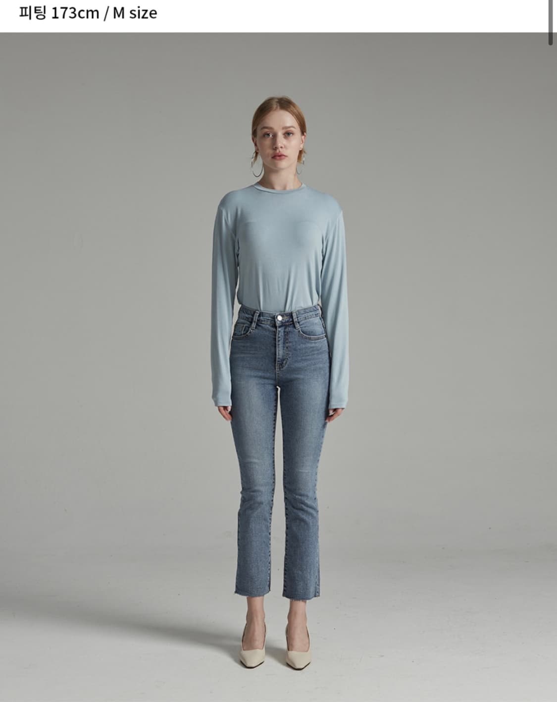 밀리언코르 시크릿밴드 라이트워싱 컷팅슬림부츠컷 팬츠 상품이미지2