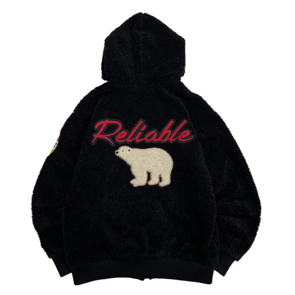 지프 사이트패치 블랙 뽀글이 후드집업 M 상품이미지6