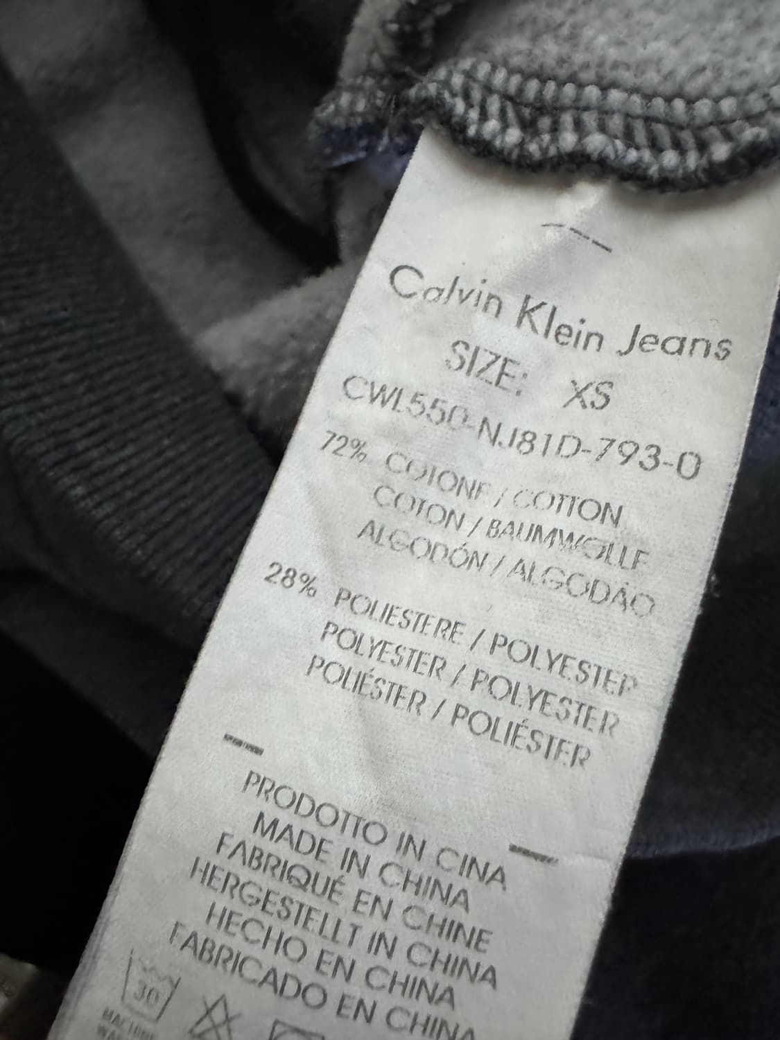 여성 캘빈클라인 슬림핏 절개 롱 빈티지 롱 후드집업 상품이미지3