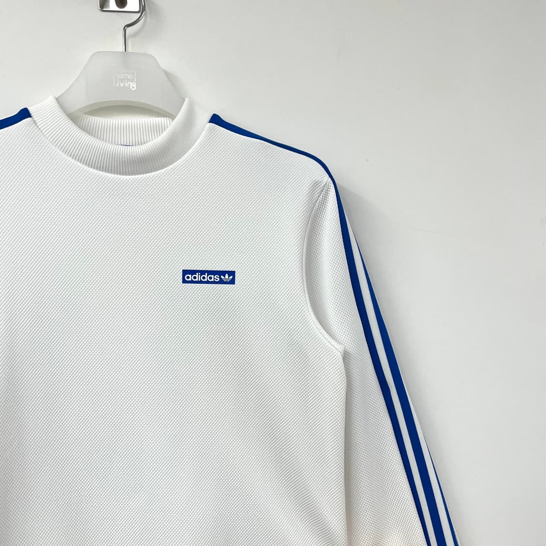 아디다스 포카리 화이트 블루 삼선 맨투맨 상품이미지4