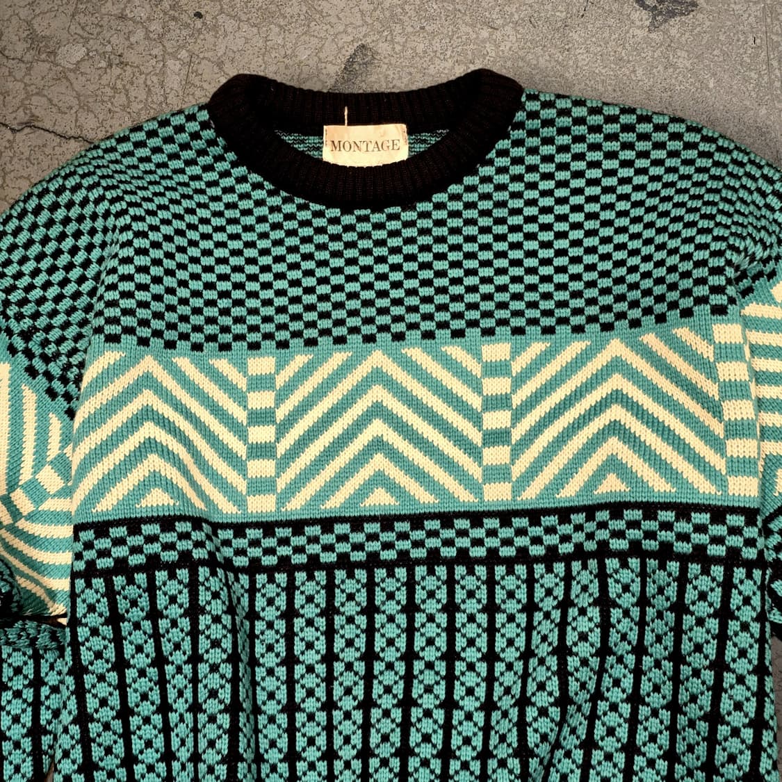 80s 기하학적 패턴 스웨터 (Made in U.S.A.)(Unisex) 상품이미지2