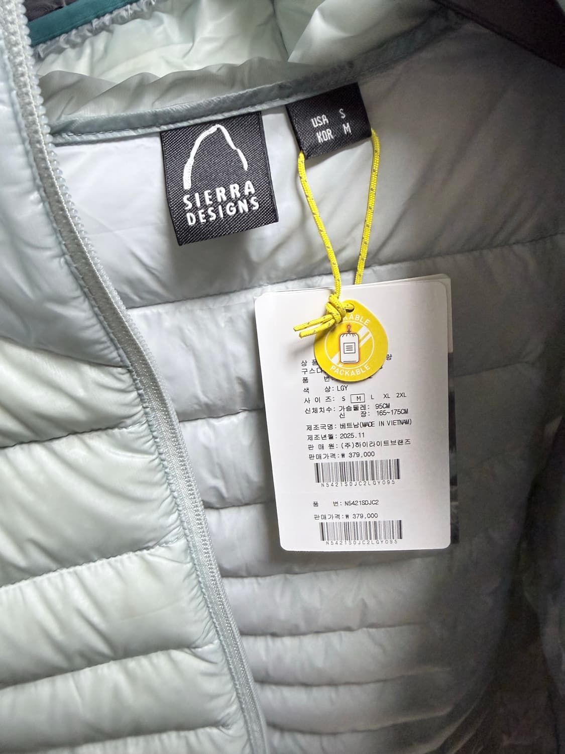 시에라디자인 뮤어 라이트그레이 M 새상품 상품이미지3