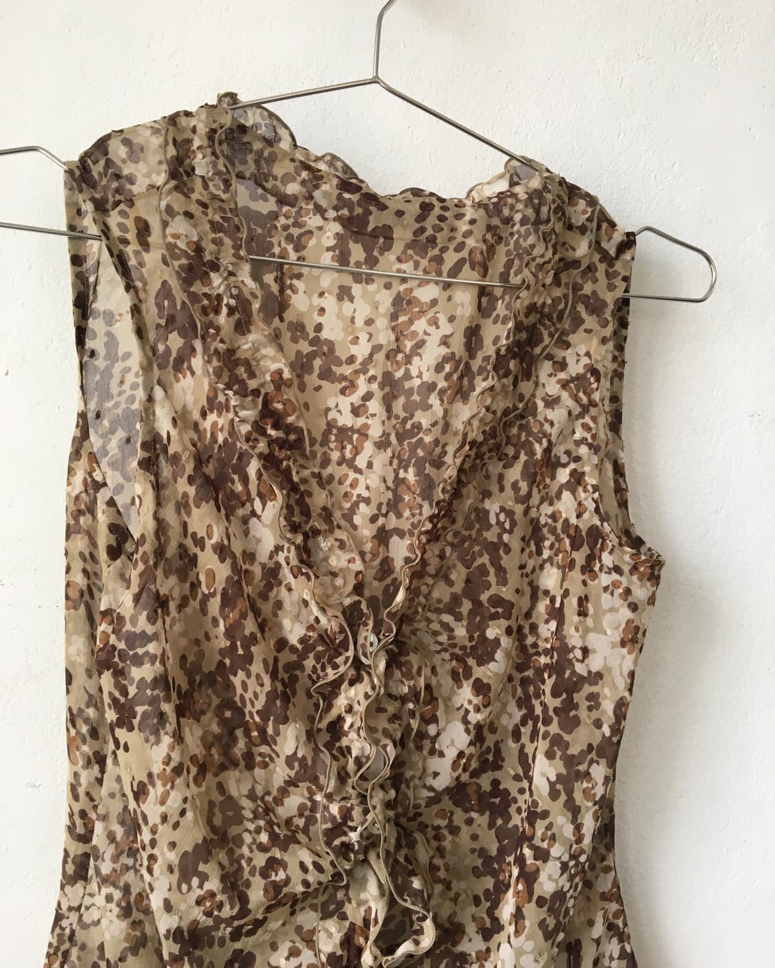 Pattern point shirring sleeveless 상품이미지3