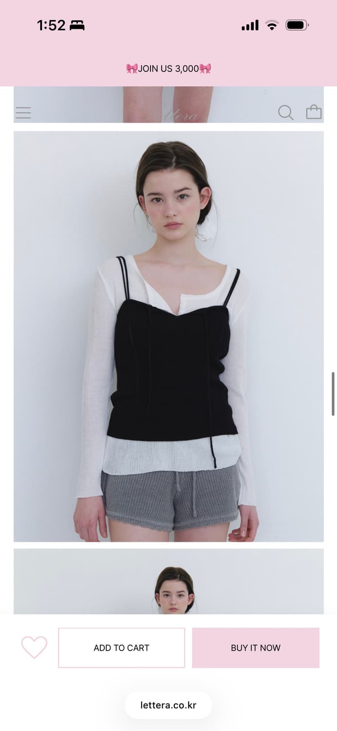 Lettera 레테라 스캘럽 니트 숏팬츠 차콜 상품이미지2