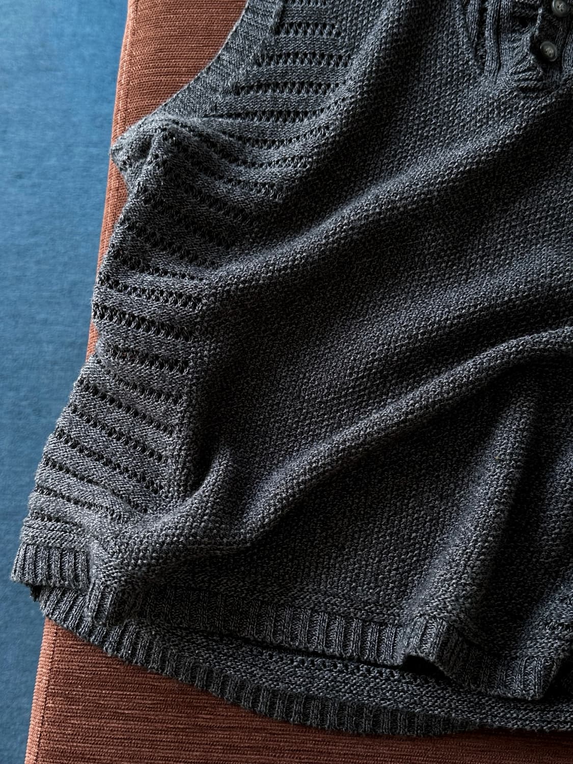 Loose gauge knit fabric sleeveles top 상품이미지2